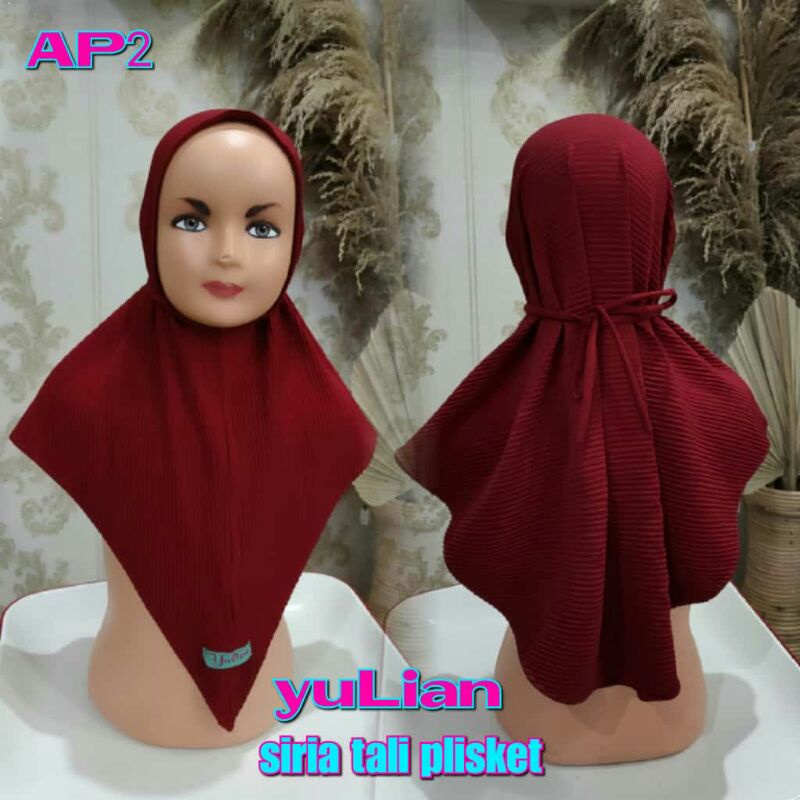 [Hijab Anak] Bergo Plisket Tali Polos Nonpet Anak / Untuk Usia 3-9 Tahun / Bahan Jersey Premium / Or