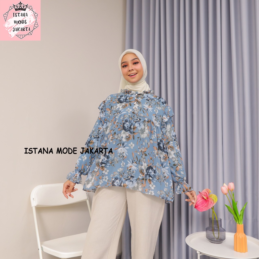 ISTANA MODE JAKARTA Zira baju atasan wanita terbaru blouse korean style blouse wanita lengan panjang-3