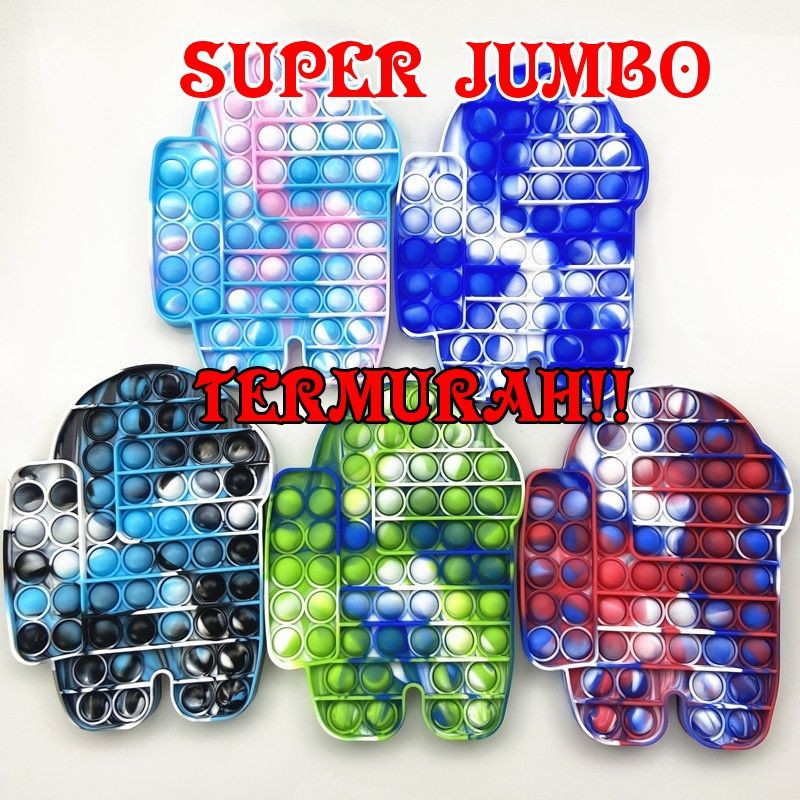 Super Jumbo Pop It Among Us Rainbow Super Jumbo Big Size Pop It Among Us Candy Free Gift Shopee Indonesia