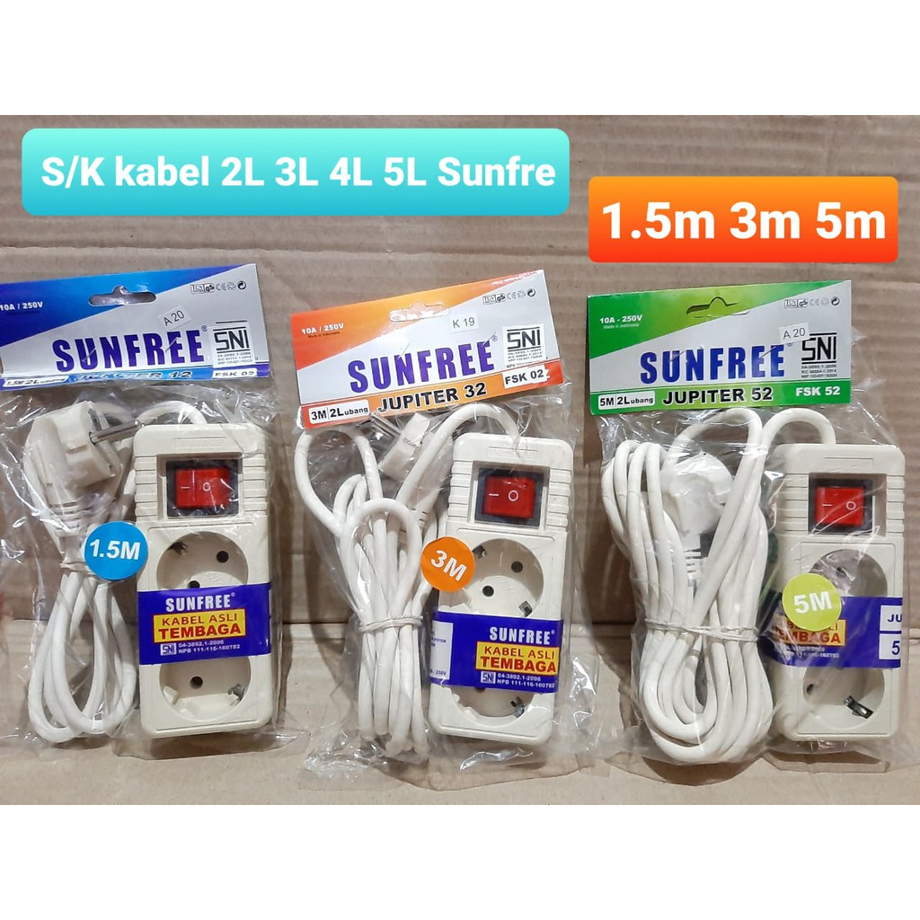 stop kontak kabel Sunfree