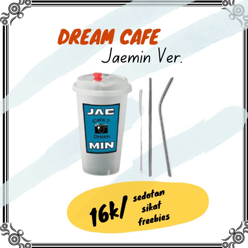 

Reusable Cup Dream Cafe Name + straw + sikat + box + freebies