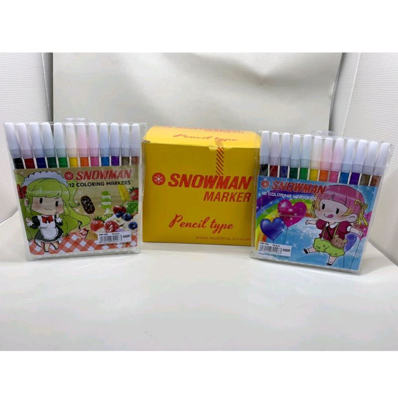 

SPIDOL KECIL 12 WARNA SNOWMAN COLORING MARKER PENCIL TYPE