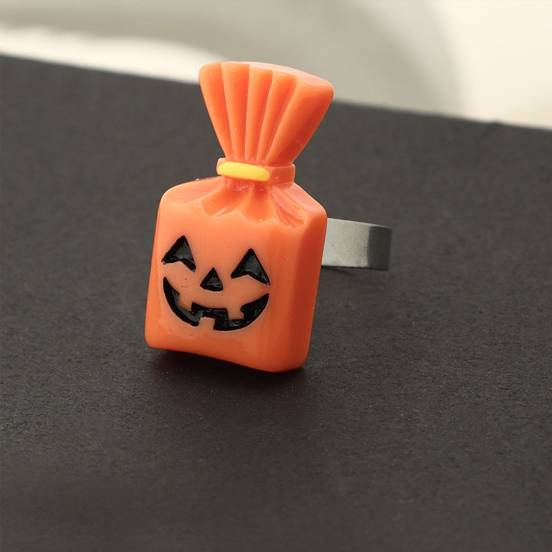 Cincin Desain Labu Hantu Bahan Resin Untuk Halloween