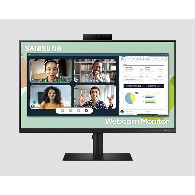 Monitor LED Samsung S40VA 24&quot; FHD IPS Built In Webcam Freesync Speaker