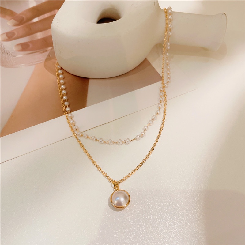 Pearl Necklace Accessories Clavicle Chain Retro Temperament