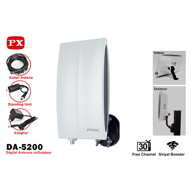 PX DA-5200 Antena TV Indoor Dan Outdoor Dengan Sinyal Kuat Dan Gambar Jernih