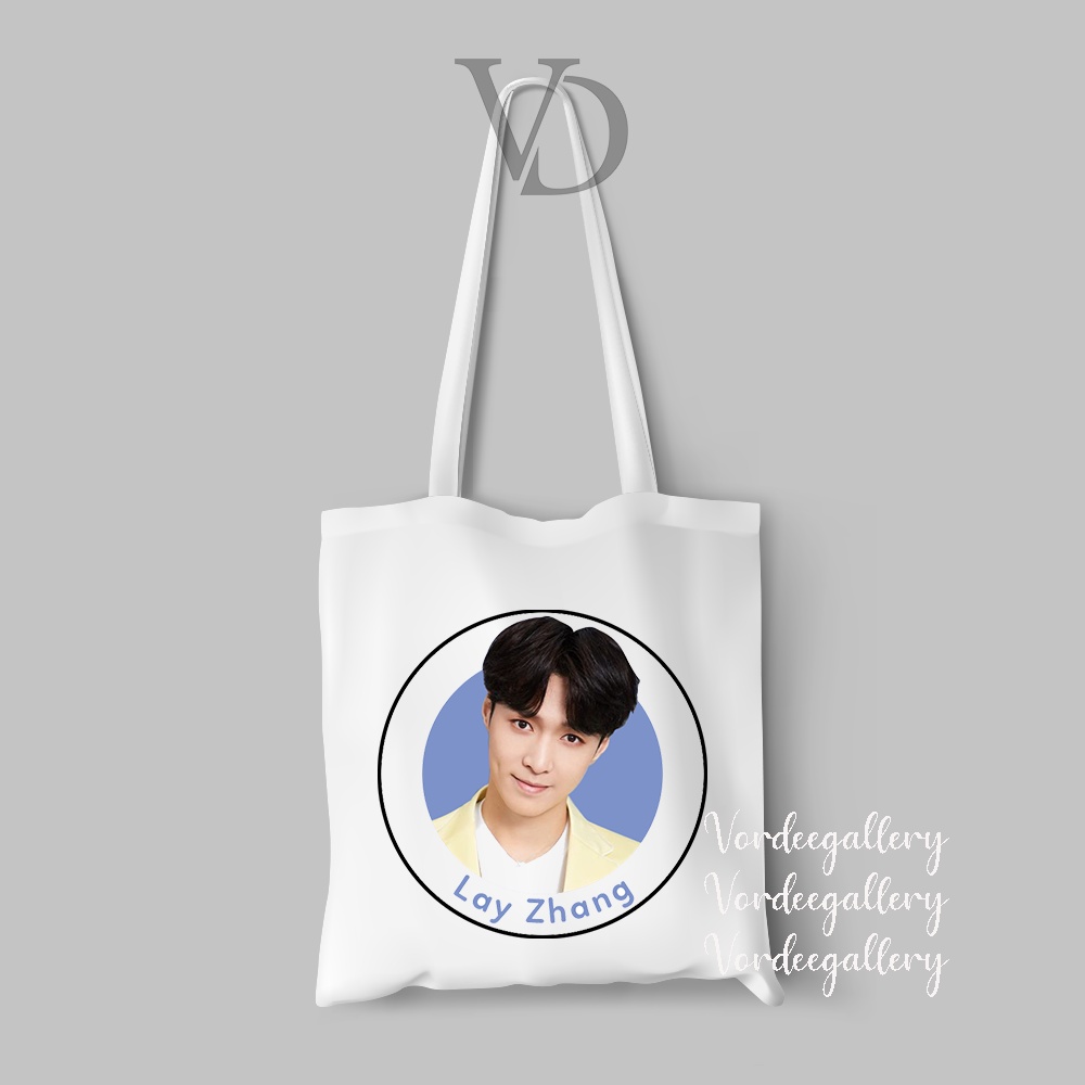 TOTE BAG BAHAN KANVAS MOTIF exo fanart  face / korean TOTEBAG / TAS BELANJA