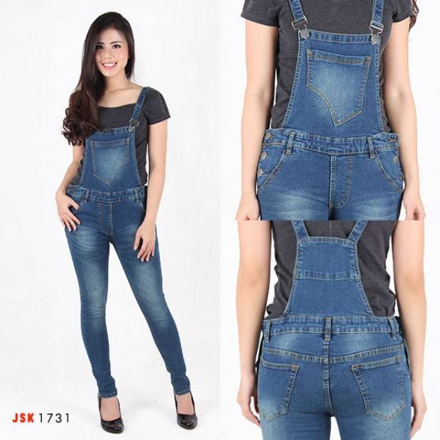 Overall Jeans Wanita Overall Skinny Wanita JSK Jeans