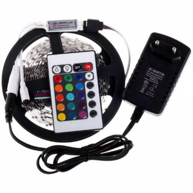 Lampu Led Strip 5 Meter + Remote Rgb 12 Volt