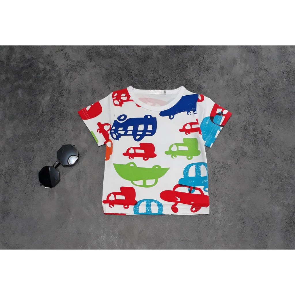 kaos anak laki-laki motif mobil