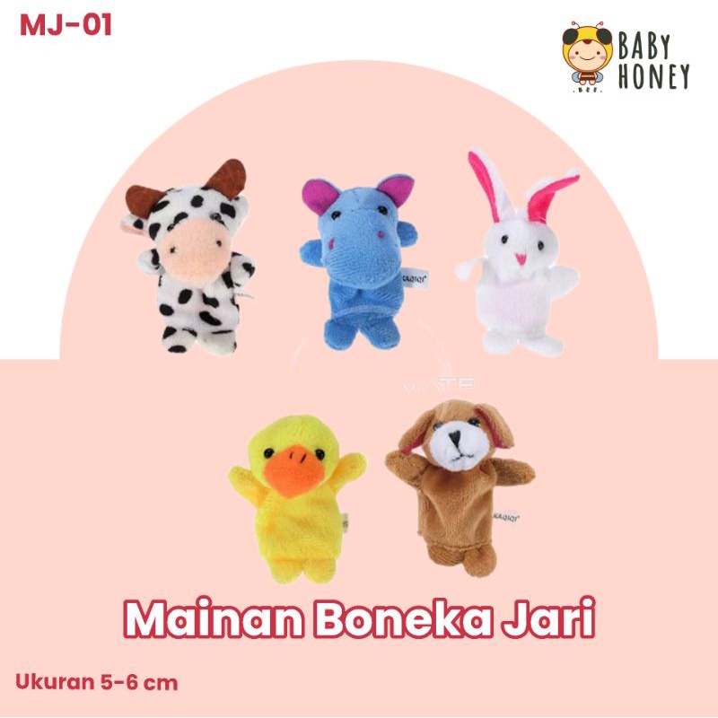 5 Pcs , 1 Pcs Mainan Boneka Jari Bayi Anak BY MJ-01 Boneka Jari Binatang Animal Finger Puppets Bonek