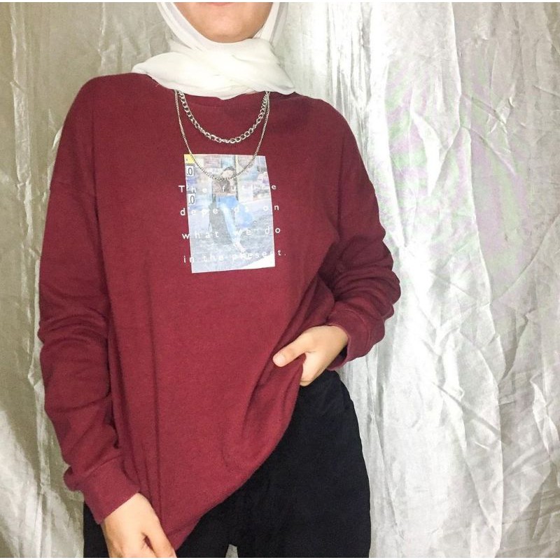 Maroon Crewneck by BLACK SUGAR (made in korea)
