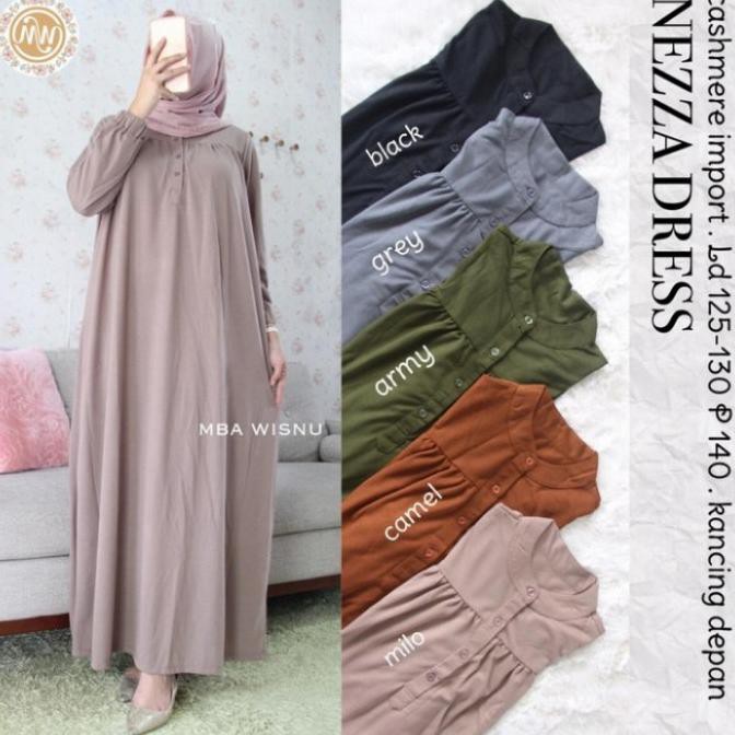 HOTSALE Dress gamis wanita jumbo terbaru neeza maxy tebal adem ori nabtik - milo