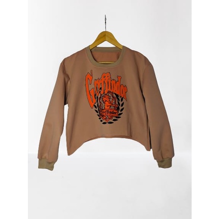 sweater crop goffindor,sweatewr crop bahan fleece