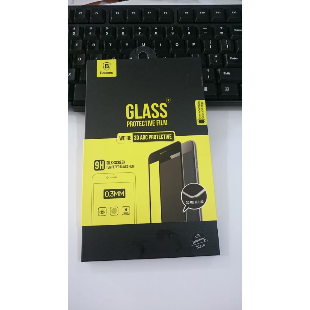 Tempered glass Baseus samsung s7 edge - Hitam