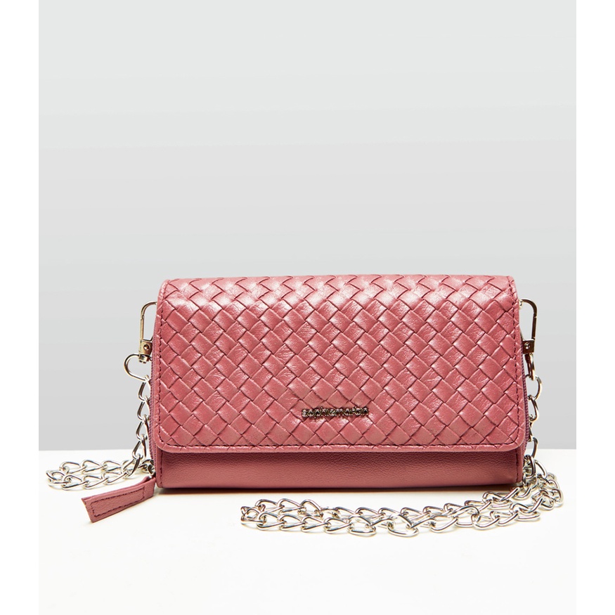 DOMPET SELEMPANG WANITA DOMPET WOVENNA DARK PINK W2439D1 ORIGINAL