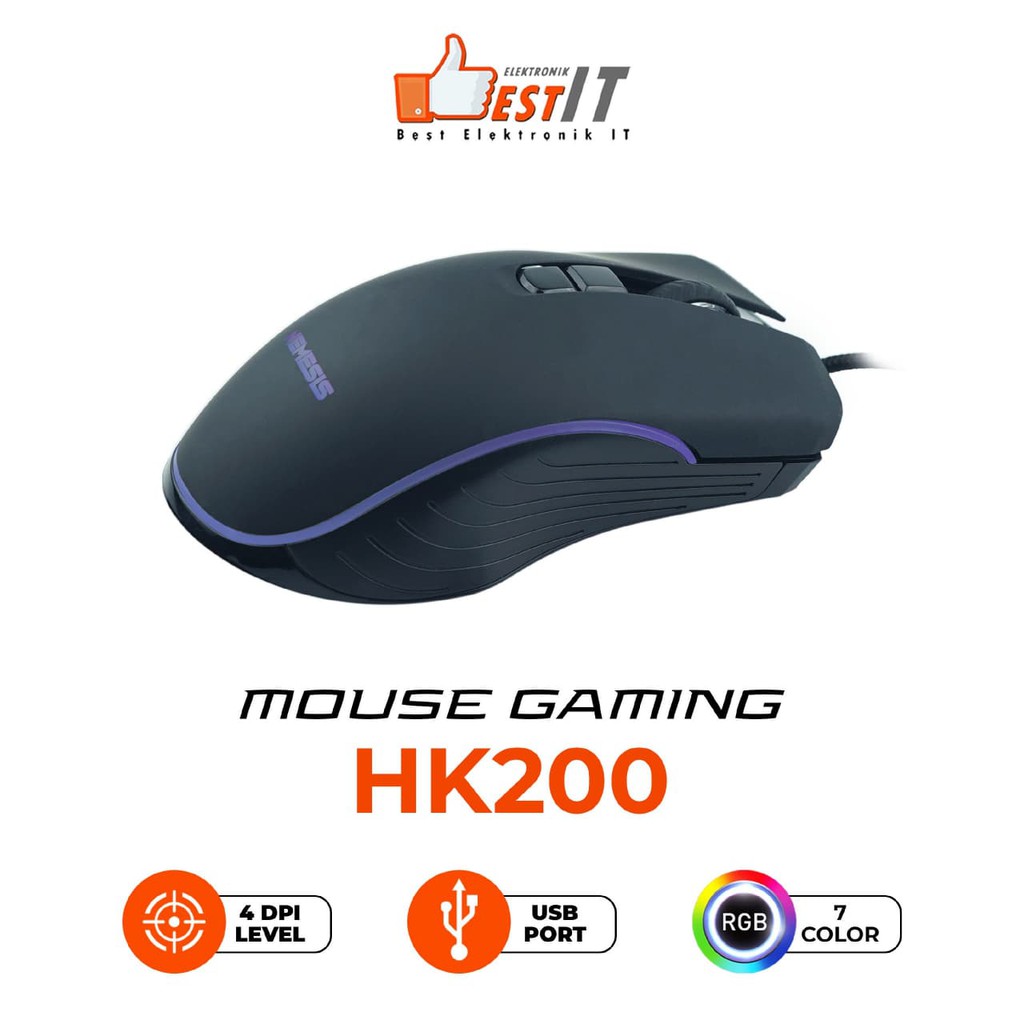 Mouse PC Komputer Laptop Gaming Mouse NYK HK-200  Gaming RGB Galaxy