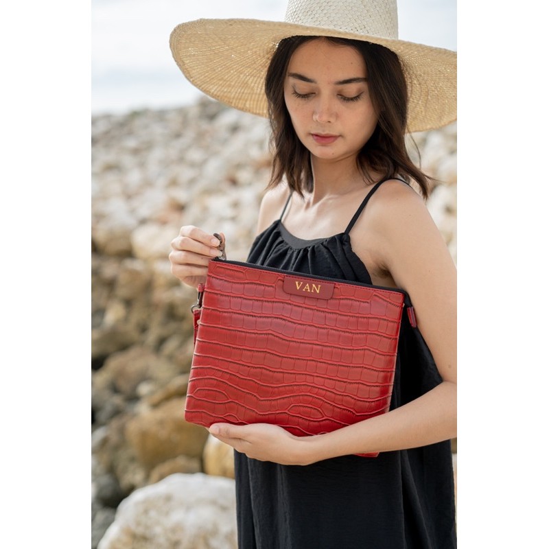 Nonataliashop - Big Croco Clutch (Free Inisial 2 Huruf)