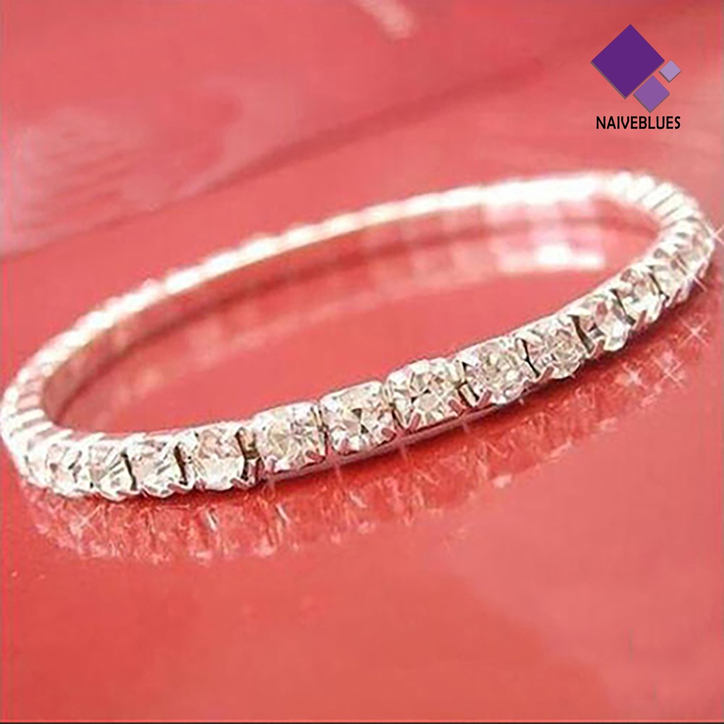 Gelang Kristal Imitasi Lapis Silver Untuk Wanita