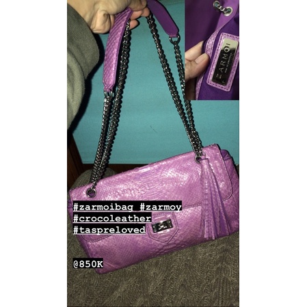 Tas preloved rantai croco lilac zarmai