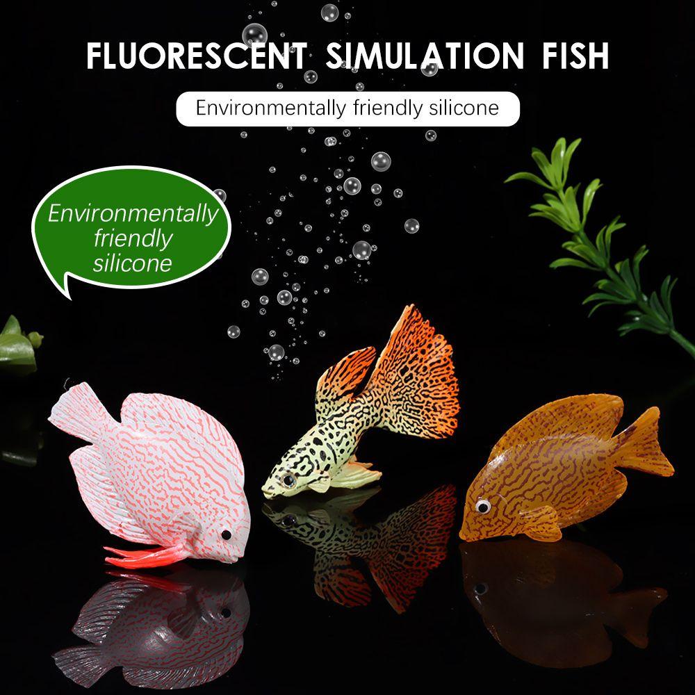 Solighter Simulasi Ikan Aquarium Kecil Fluorescence Fish Tank Dekorasi