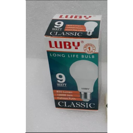 Luby Classic 9w Lampu Bohlam LED 9 Watt Bulb PUTIH