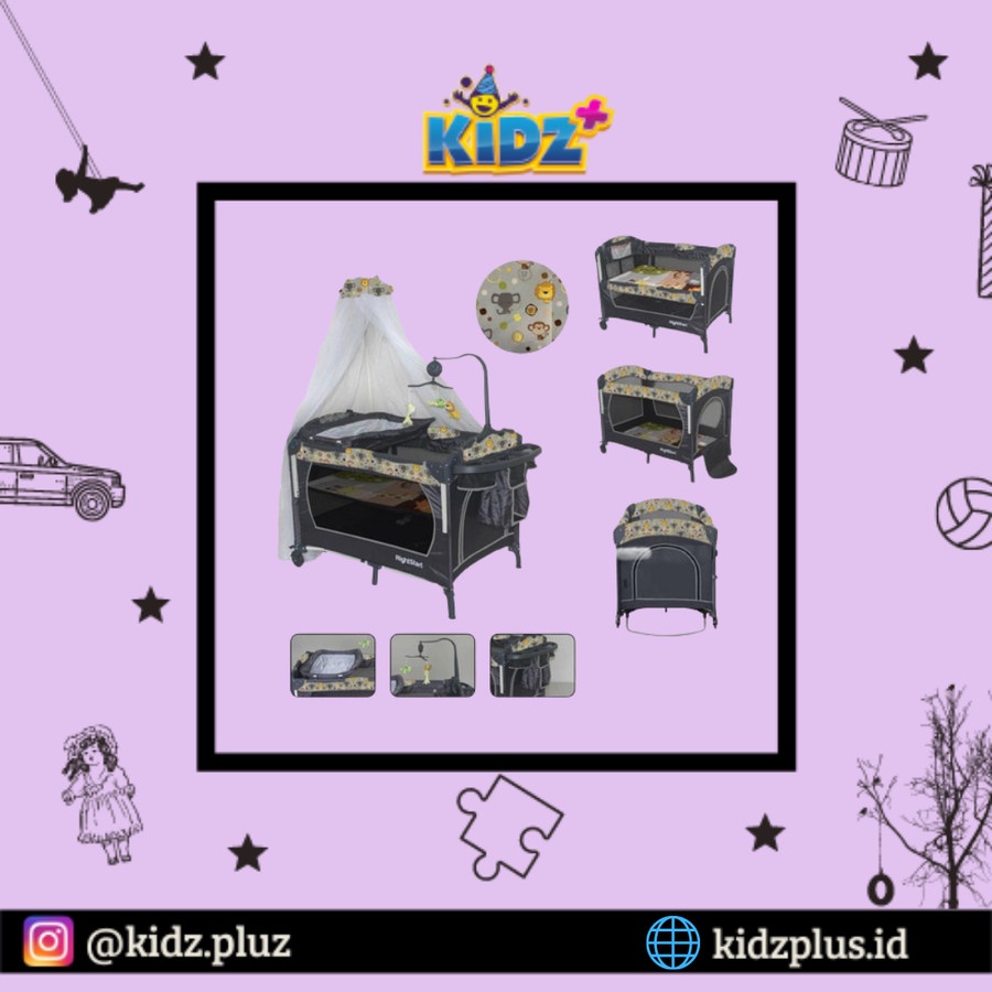 Right Start Baby Box Playard – Grey Safari