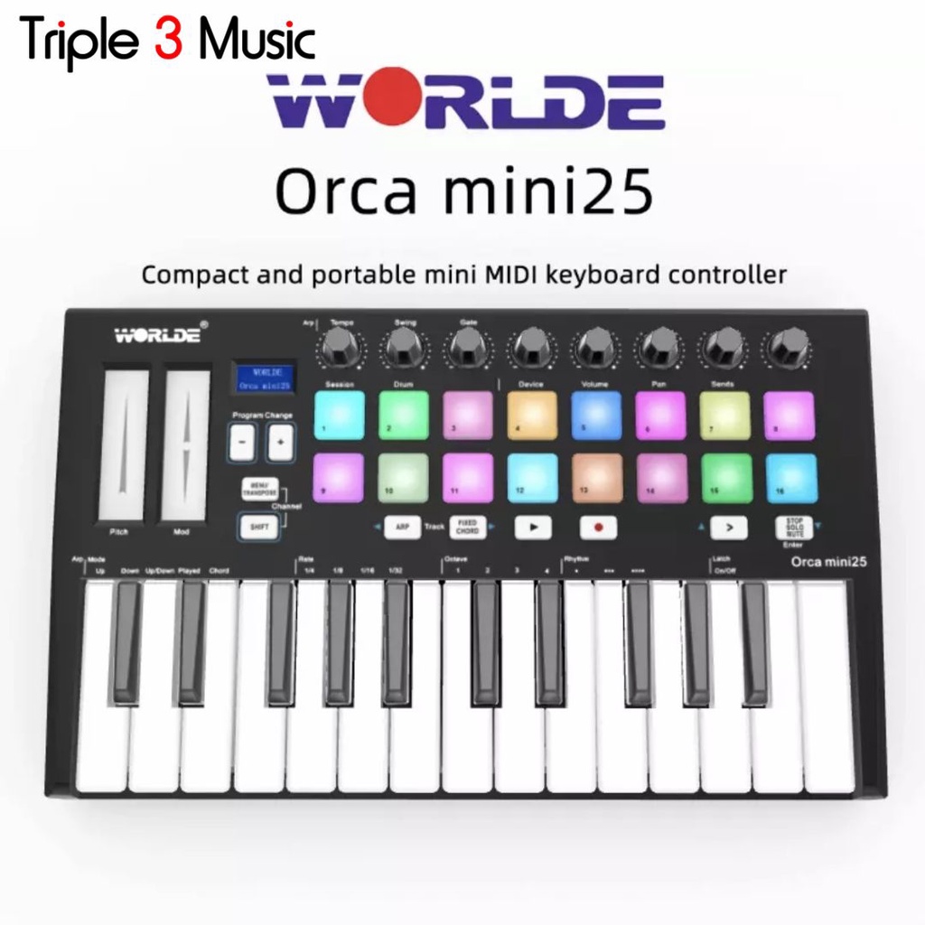 WORLDE ORCA MINI 25 Launchkey Pad Midi Controller 25 Keys