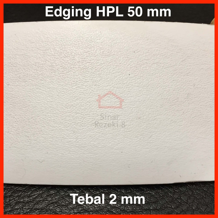 Edging HPL 188.09 / 50 mm Putih WHITE Kulit Jeruk Solid taco PVC