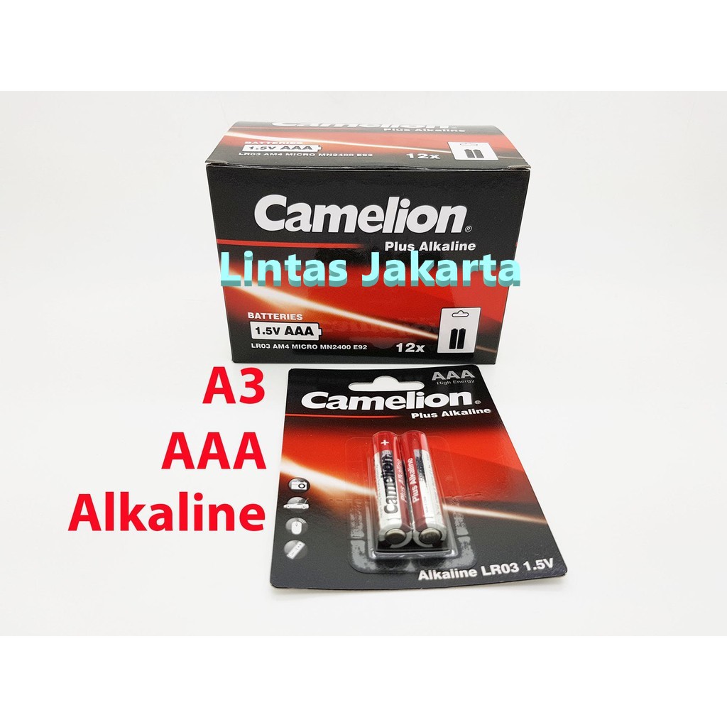 Baterai / Battery Alkaline Type AAA Merk Camelion ( Isi 2 buah )