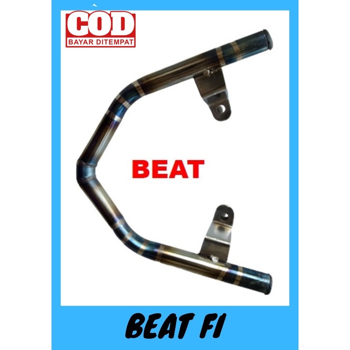 COD Behel Belakang Motor BEAT FI Two Tone Bahan Full Stainless - Blue