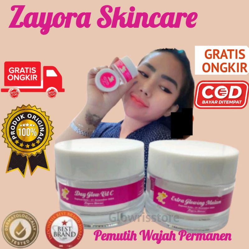 Cream Glowing DAY GLOW VIT C &amp; Extra Glow Malam Cream Untuk Kulit Yang Susah Putih New Pakage