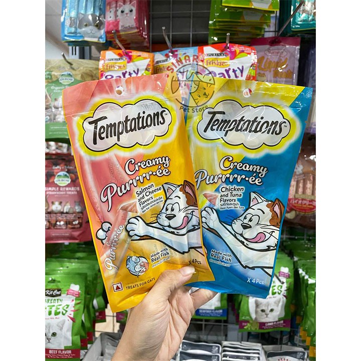 Temptations Creamy 48Gram isi 4 x 12Gr Snack Kucing Liquid Pure Jajan Temptation