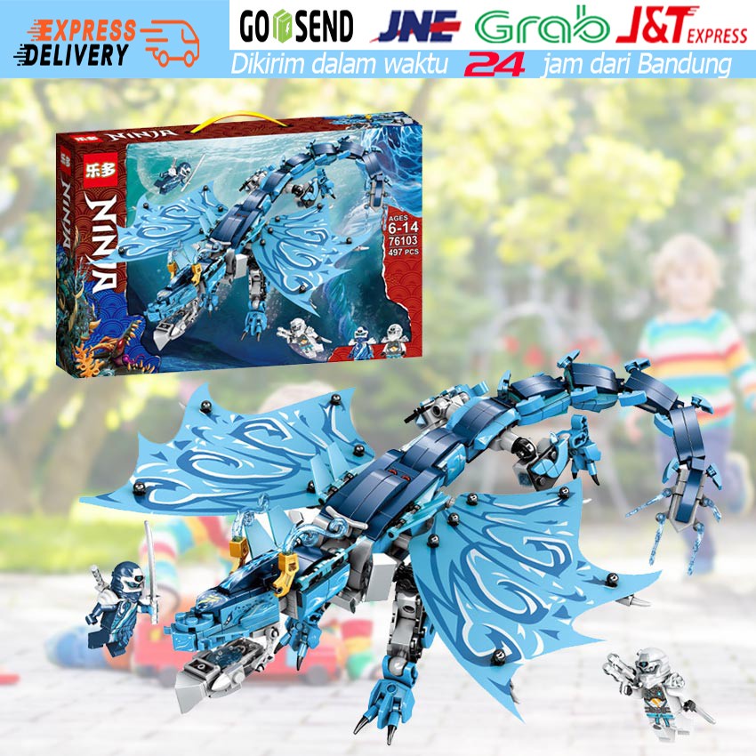 497pcs Ninjago Niya's Sea Blue Water Dragon Building Blocks Ninja Toy for Boys Birthday Gift MOC Bri