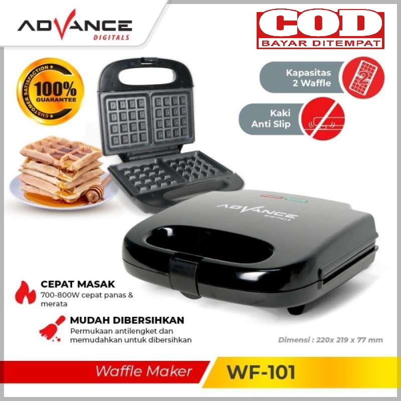 ADVANCE WAFFLE MAKER PEMANGGANG ROTI WAFFLE 2 LAPIS WF-101 | Garansi 1th ORIGINAL