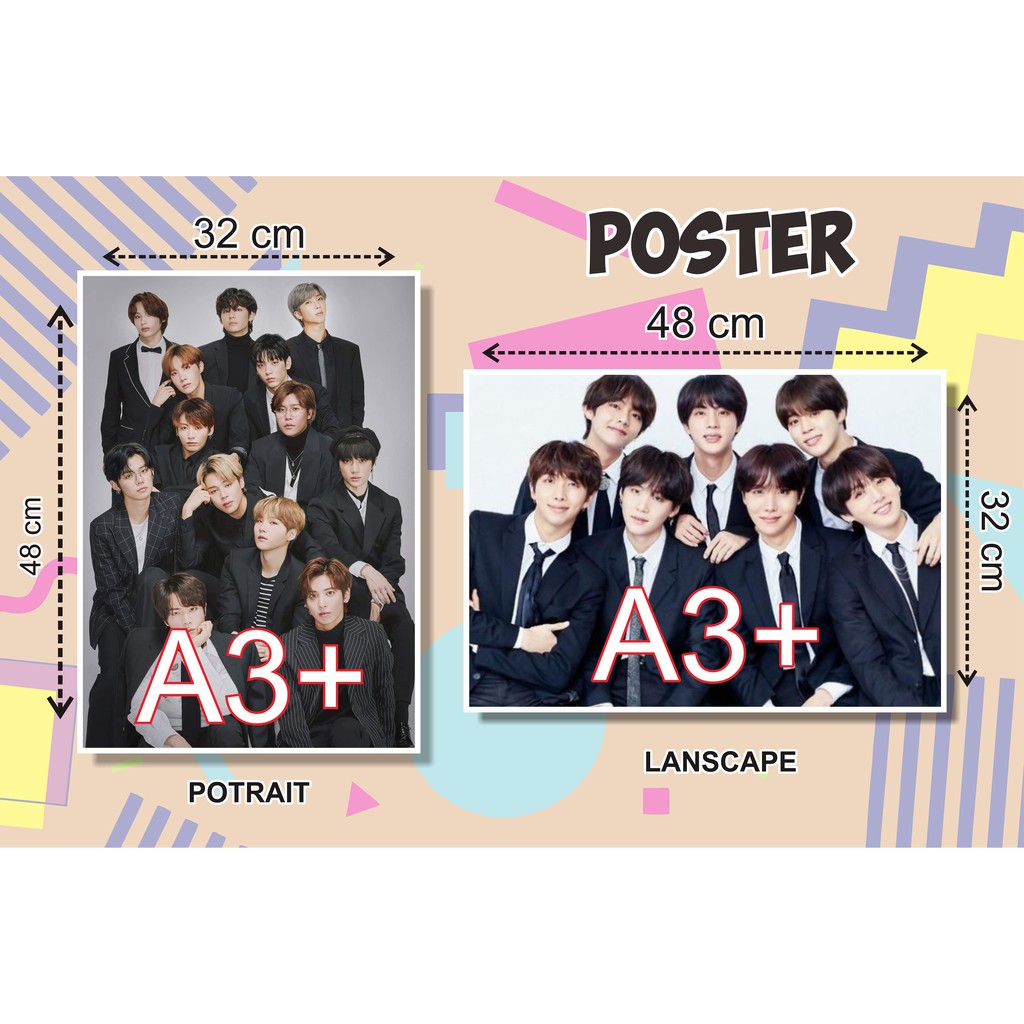 POSTER cocok Kpop/ Band Ukuran A3+ Bahan Artkarton / ivory
