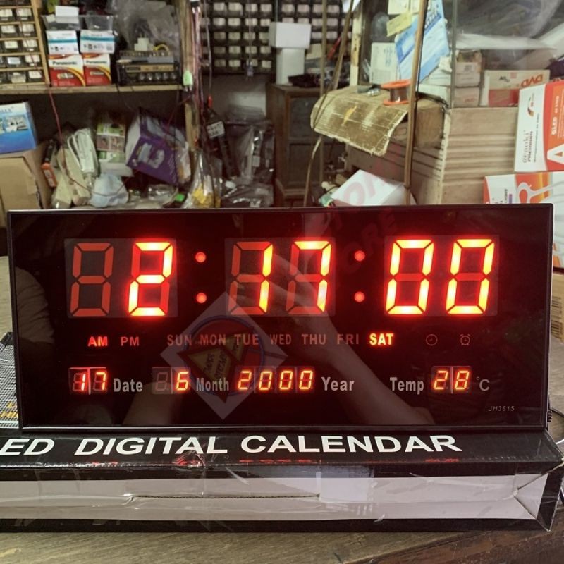 Jam Dinding Led Seven Segment Alarm Clock