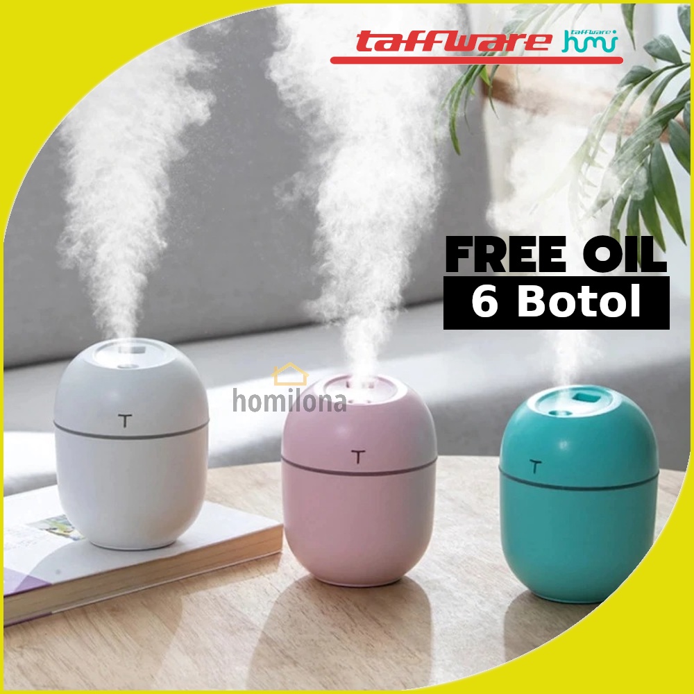 Portable Mini Humidifier Diffuser Aromaterapi Free Oil 220ml Aromatherapy Essential Oil Burner LED RGB dengan Lampu Tidur