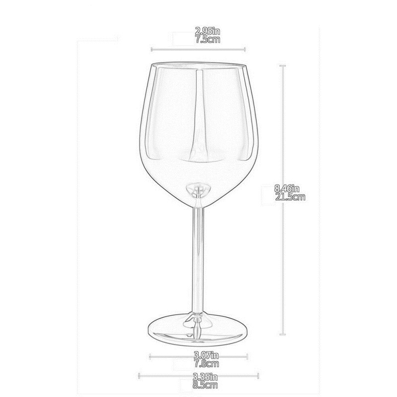 Mi.more 500ml Gelas Wine Goblet Stainless Gold Silver Rose Gold / Wine Glass Cup Bar Resto Cocktail Champagne