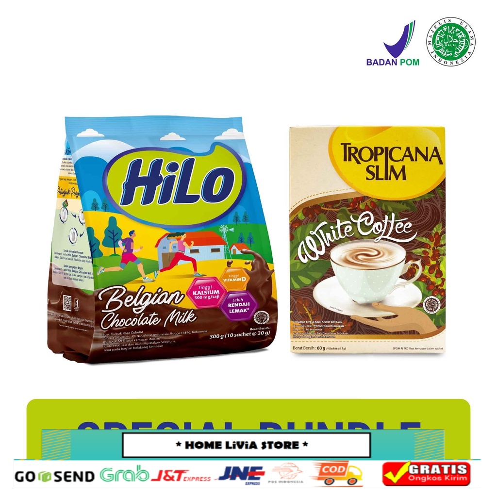 

HiLo Active Belgian Chocolate (10's x 30 gr) & Tropicana Slim White Coffee 80 gr - Bundling