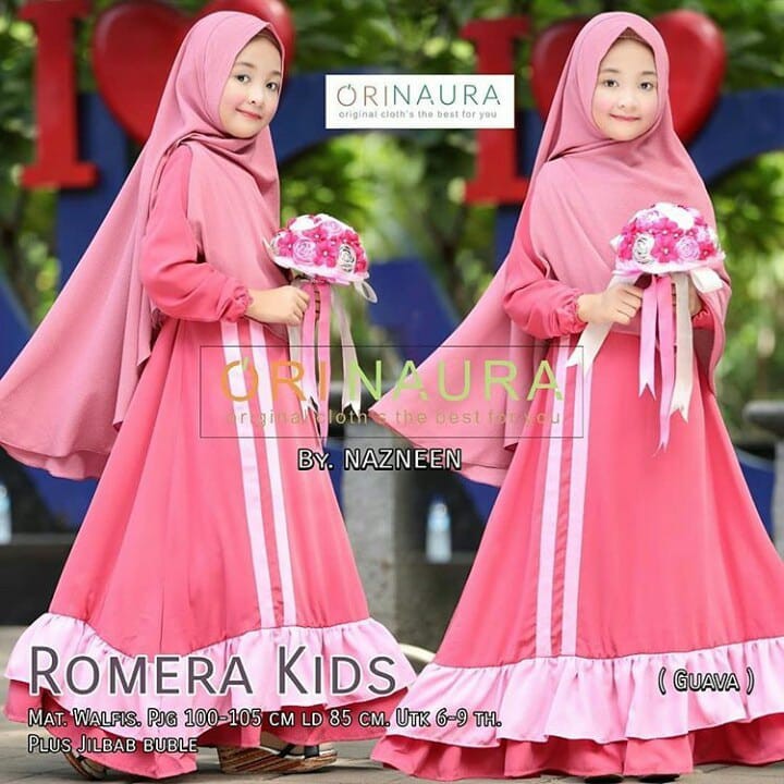 Best Syari Anak  Modern Romera Kids Mosscrepe Hijab Anak  