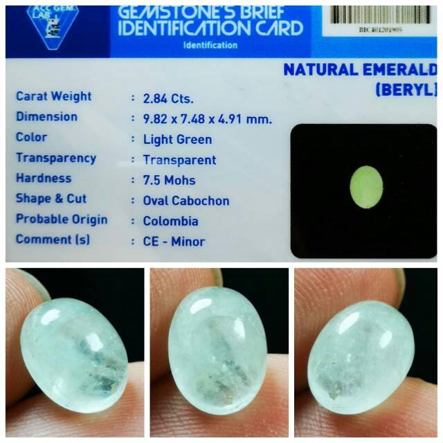 Batu Natural Emerald ( Beryl )