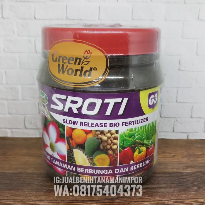 Pupuk Slow Release Organik SROTI-G3-(Green World) Tanaman Bunga &Buah