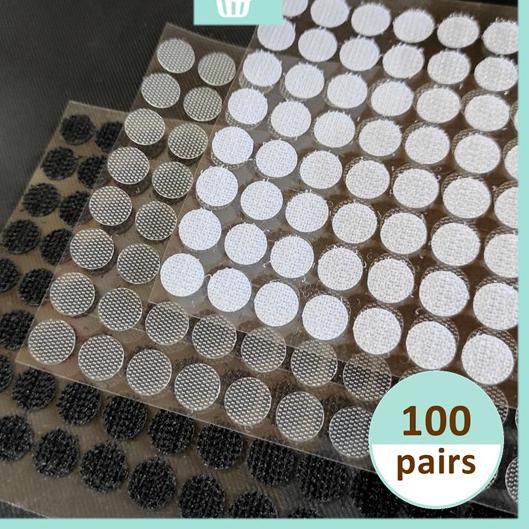 

₽❑$ [10mm] 100 Pairs Velcro Bulat Double Sided Tape Sticker | Perekat | Stiker | Prepet | Prepetan |