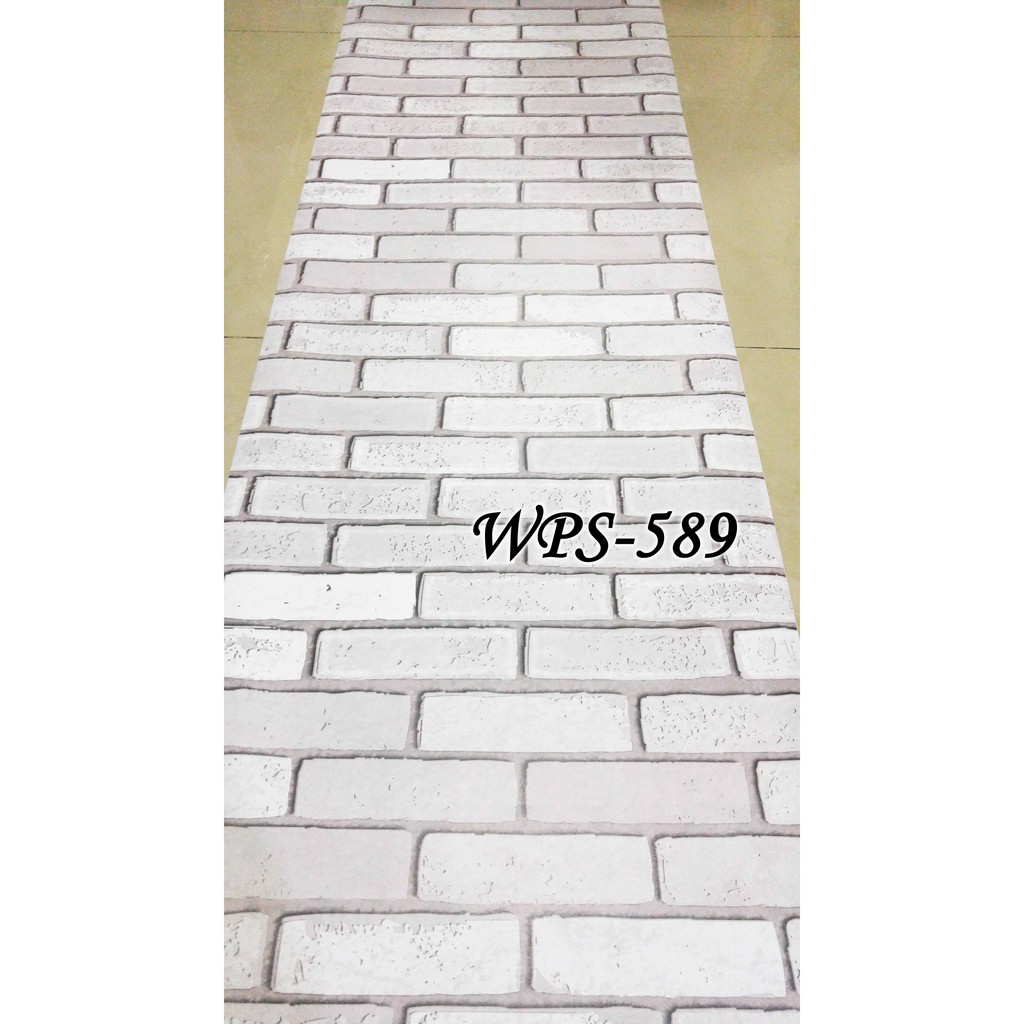 METH WPS589 BATA PUTIH 3D WALLPAPER STICKER WAL PAPER DINDING STICKER DINDING STIKER HIASAN DEKORASI RUANGAN TEMBOK-6