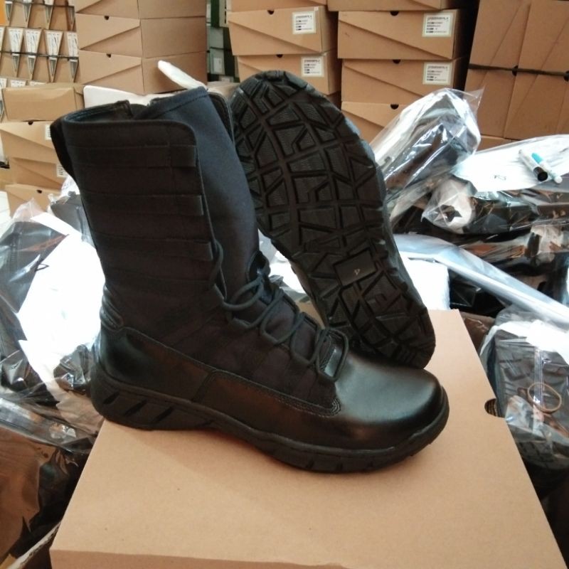 Sepatu pdl Greenwalk kulit TNIPOLRI model ninja hitam terbaru