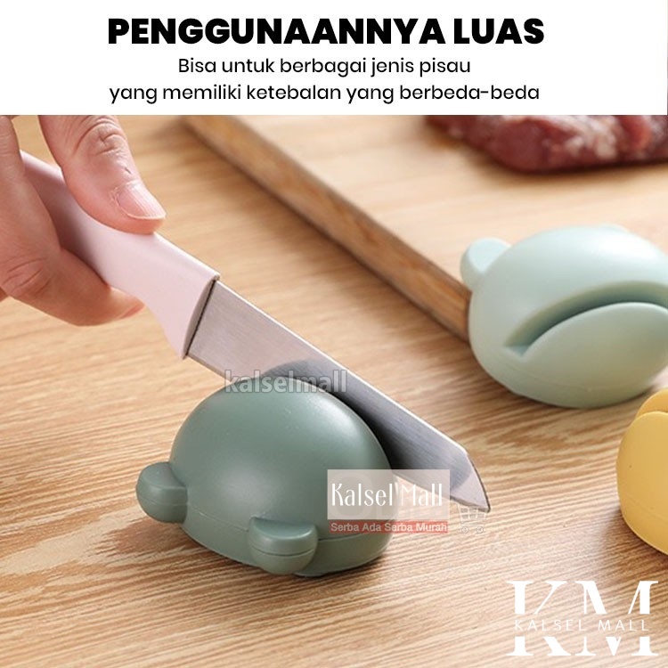 Alat Pengasah Asahan Penajam Pisau Lading Gunting Dapur Pisao Praktis Dan Tajam Bentuk Kodok Knife Sharpener AD16