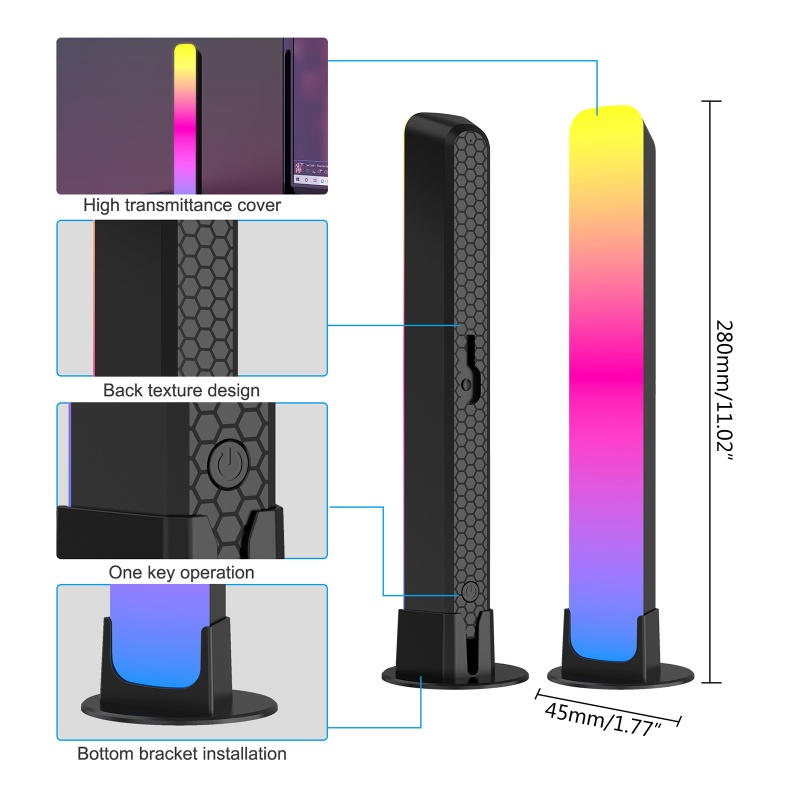 2pcs Lampu Atmosfir RGB Aktivasi Suara Rhythm Untuk Kendaraan