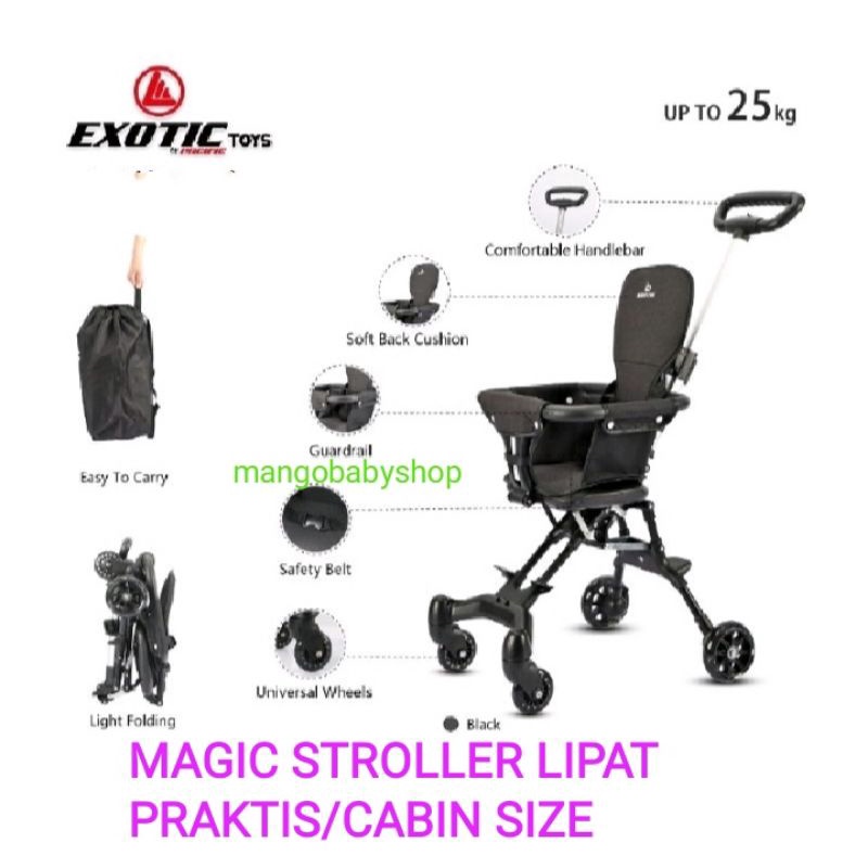 Exotic magic stroller travelling lipat cabin size kereta dorong bayi compact cabin size junior memo