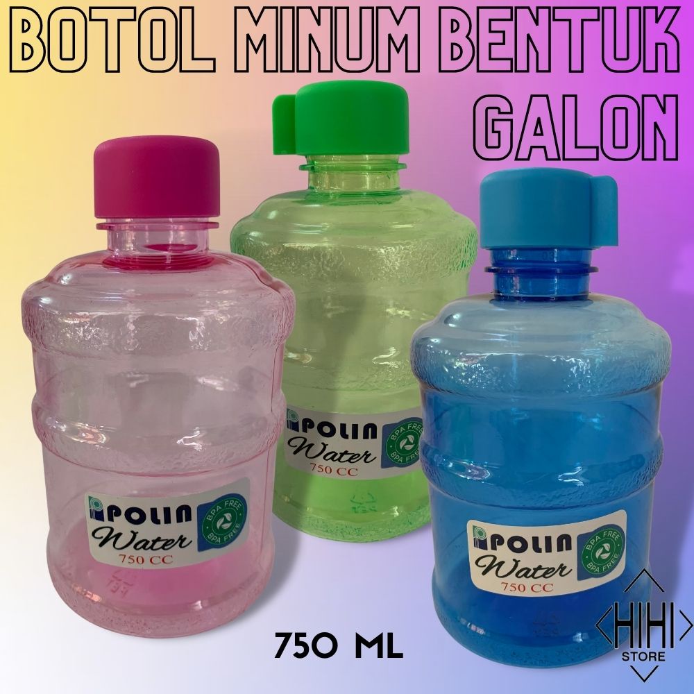 Botol air minum Galon BPA FREE - Water Bottle 750ml - Botol Minum Galon - Botol Galon Lucu 750 ml - Botol Galon mini